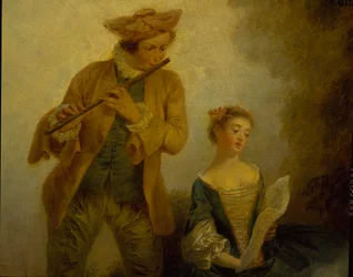Three daughters of composer Joseph-Nicolas-Pancrace Royer performing music of ballet Zaide