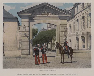 Infantry and Cavalry Students in Full Service Uniform, Old
