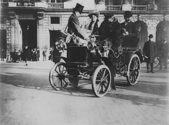 Max Richard in His 8 HP Car