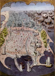 Attack of Eastern Ships Against Rhodes in 1482 (after miniature)