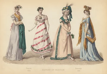 Fashion in France: Empire 1804; Directory 1795