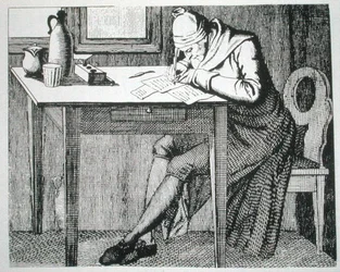 Gaspard Lavater (1741-1801) in his Study, copy of an illustration from his 