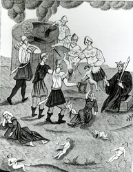 Jews Taking Blood from Christian Children for Their Mystic Rites, After a Drawing in the 