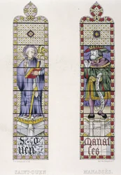 Stained Glass Representing St Ouen and Manassès, Church St Ouen de Rouen