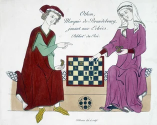 Othon, Marquis of Brandenburg, playing chess - Germany 13th century.