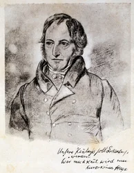 Portrait of Georg Wilhelm Friedrich Hegel (1770-1831), German Philosopher and Idealist. Engraving After a Drawing by G. Hensel