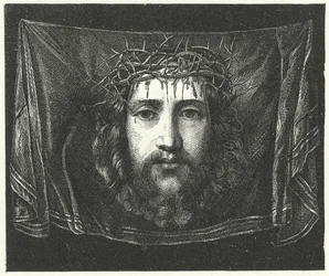 Veil of Veronica with the portrait of Christ