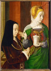 Madeleine de Bourgogne, Lady of Laage, Presented by Saint Magdalen