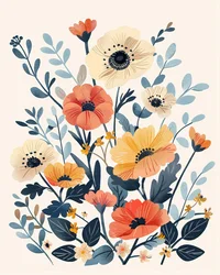 Boho Flowers Nursery for Botanical Art Prints