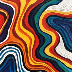 Floating Abstract colorful curves