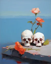 Minimalist Abstract Honoring the Skulls of Ancestors