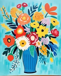Matisse Inspiration Flowers in a Vase