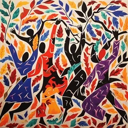 Dance of Autumn Leaves Matisse Style