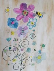 Bee and Her Flowers