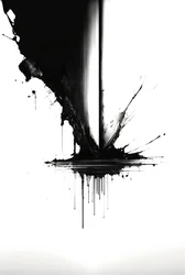 Abstract Ink Drawing, Black & White