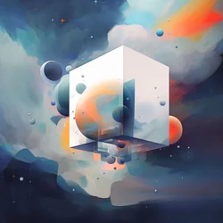 Abstract Wall Decorations with Geometric Cube Shapes