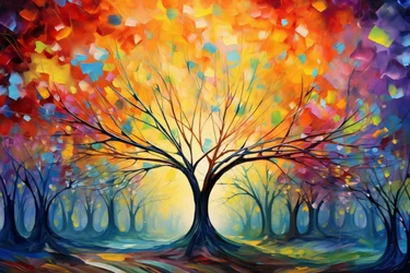 Colorful Tree Acrylic Painting