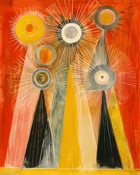 Abstract oil painting Hilma af Klint inspiration, mystic style