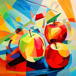 Cubist Abstract Apples