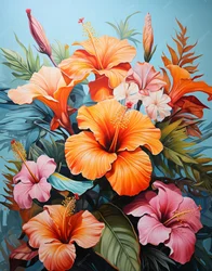 Flower Bouquet Orange and Pink
