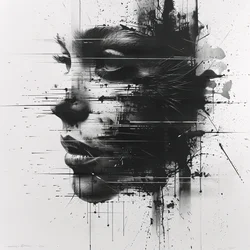 Zoomed-Out Portrait of a Black and White Minimalist Woman