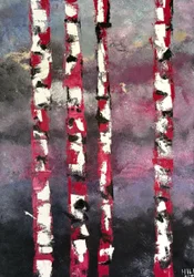 Birches in Pink