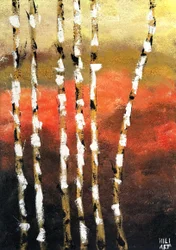 Birches in Red