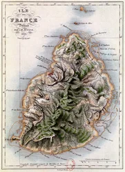 Map of Mauritius, illustration from 