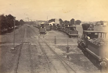 No. 189. Maryland Avenue Depot, Washington, D.C., With Engines Sent from Alexandria for Safety