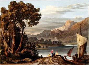 The New Weir. Looking up the River, plate 11 from Description of the River Wye, engraved by Theodore Henry Fielding, 1818