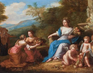 Ceres Seated with Putti Presenting Fruit