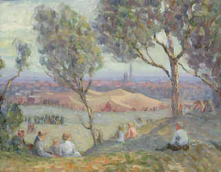 View from Arlington Heights, with Chautauqua Tents and the Washington Monument, ca. 1922