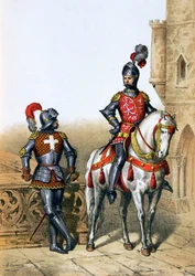 Captain of the archers in Paris and a cavalier, 15th century, 1887