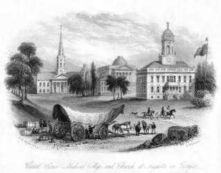 The Court House, Medical College and Church, Augusta, Georgia, USA