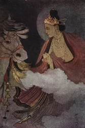 Departure of Prince Siddhartha, illustration from 