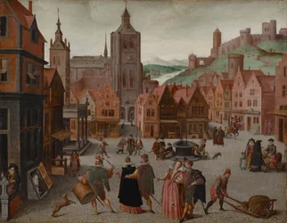 The Marketplace in Bergen op Zoom, probably 1590 and 1597