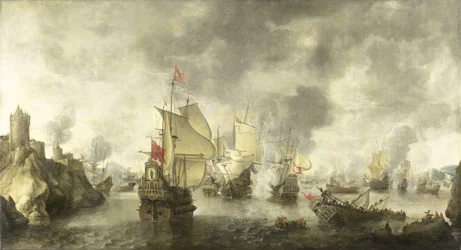 Battle of the Combined Venetian and Dutch Fleets against the Turks in the Bay of Foya, 1649