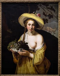 Shepherdess with a Dish of Grapes