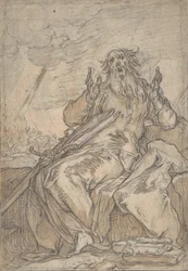 Saint Paul Seated, with His Conversion in the Background