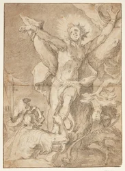 Saint Sebastian Tied to a Tree by a Roman Soldier