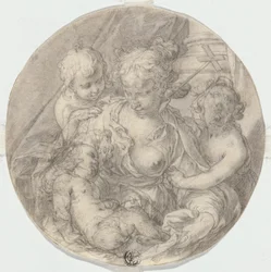 The Madonna with the Christ Child, with the infant John the Baptist and another Child (Caritas)