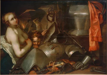 Venus and Cupid in the Forge of Vulcan
