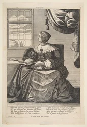 Seated Woman Holding a Book and Singing, mid to late 17th century