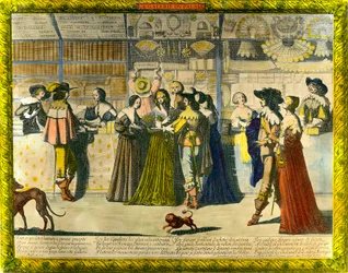 The gallery of the Royal Palace. Engraving by Abraham Bosse (1602-1676)