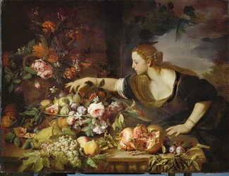 A Woman Taking Fruit