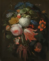 A Hanging Bouquet of Flowers, probably 1665-1670