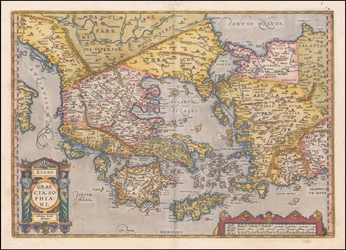1584 Map of Greece and Western Turkey