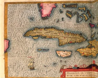 Map of Cuba and Jamaica from Theatrum Orbis Terrarum