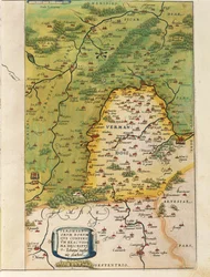 Map of Vermandois, from Theatrum Orbis Terrarum by Abraham Ortelius