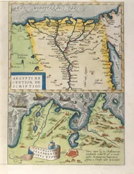 Map of the Nile Delta and Ancient City of Carthage, from Theatrum Orbis Terrarum